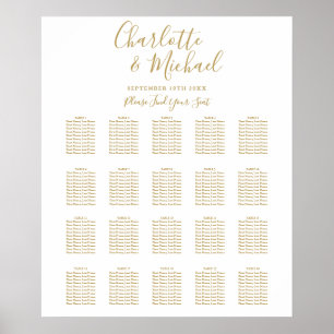 Moderne Goldsignatur-Hochzeitstabelle Poster