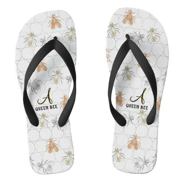 Moderne Goldsilber-Kupfer-Metallbienen Flip Flops (Fußbett)