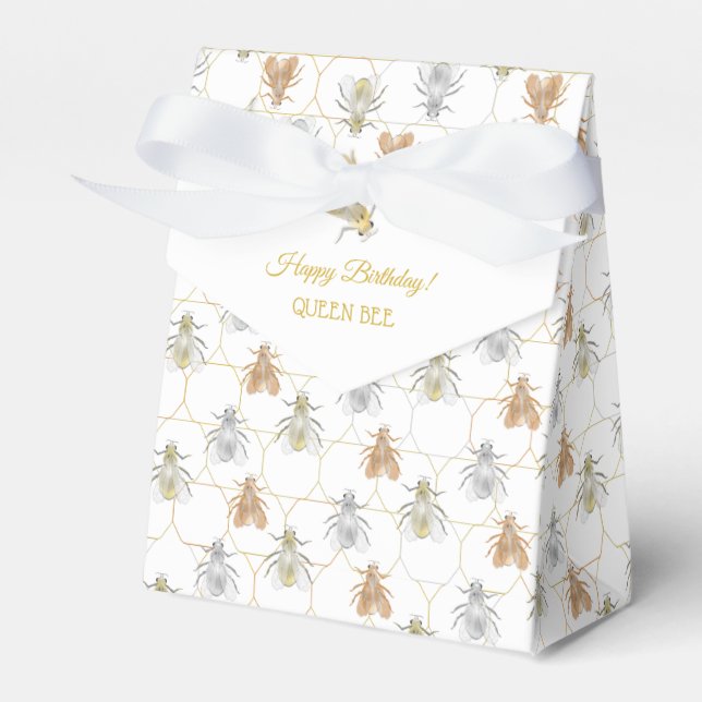 Moderne Goldsilber-Kupfer-Metallbienen Geschenkschachtel (Vorderseite)