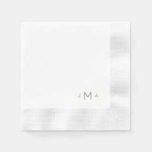 Moderne Goldtext-Monogramm-Hochzeitsgeprägt Serviette