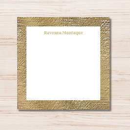 Moderne Goldtextur-Rahmen personalisierter Name  Mitteilungskarte