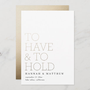 Moderne Goldtypografie-Hochzeit zu haben und abzuh Save The Date
