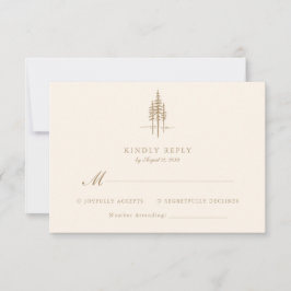 Moderne Goldwald-Hochzeit RSVP Karte