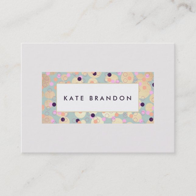 Moderne Goldzirkel und farbenfrohe Confetti Plaque Visitenkarte (Vorderseite)