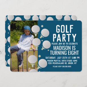 Moderne Golf Balls Birthday Party Foto Einladung