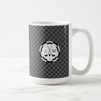 Moderne Golf Equipment Motif und Monogram Kaffeetasse
