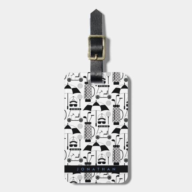 Moderne Golf Equipment und Zubehör Pattern Lugg Gepäckanhänger (Vorderseite vertikal)