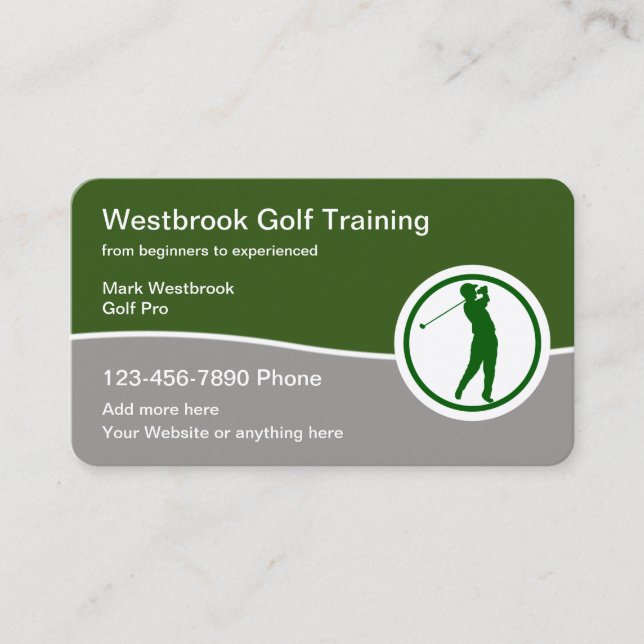 Moderne Golf-Training-Kurse Business Cards Visitenkarte (Vorderseite)