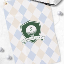 Moderne Golfball mit blauem Muster und grüner Schr