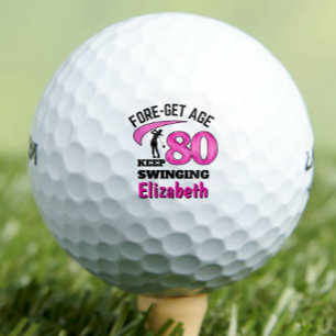 Moderne Golfbälle zum 80. Geburtstag 80 pinkfarben