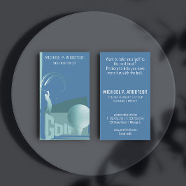 Moderne Golflehrer Golf Blue Business Card Visitenkarte