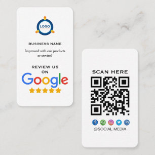 Moderne Google-Bewertung mit QR-Code  Visitenkarte