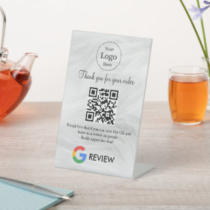 Moderne Google Bewertungen QR-Code-Tischschild Sockelschild