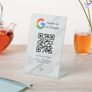 Moderne Google Bewertungen QR-Code-Tischschild Sockelschild