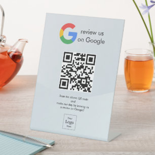 Moderne Google Bewertungen QR-Code-Tischschild Sockelschild