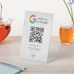 Moderne Google Bewertungen QR-Code-Tischschild Sockelschild