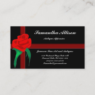 Moderne gothische Visitenkarte mit roter Rose