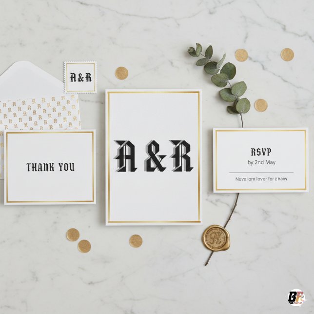 Moderne gotische Monogramm-Hochzeitseinladung - Sc (Von Creator hochgeladen)