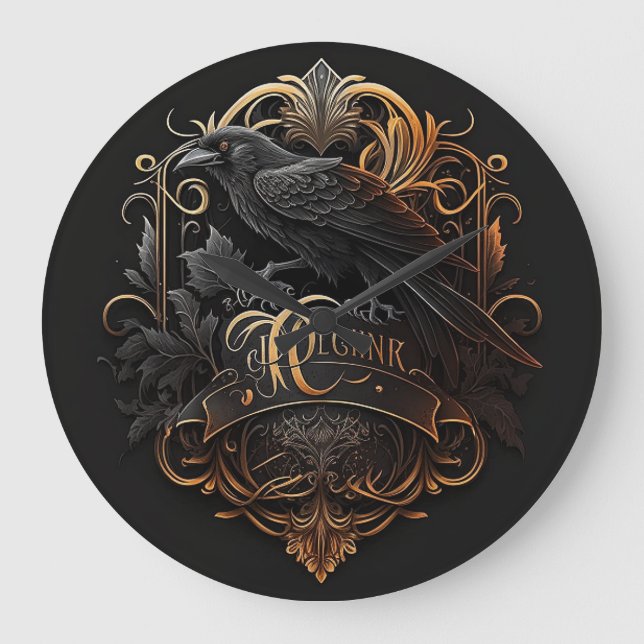 Moderne gotische Uhr. Große Wanduhr (Vorderseite)