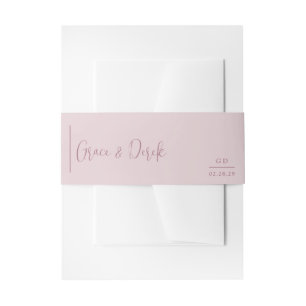 Moderne Grace Muted Pink Hochzeit Einladungsbanderole