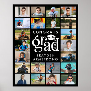 Moderne Grad 22 Foto Collage Fett Typ Cap Poster