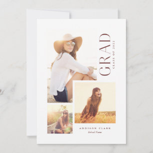 Moderne Grad 3 Foto Collage Red Ankündigung