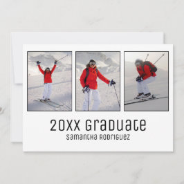 Moderne Grad 3 Foto White Graduation Party Einladu Einladung