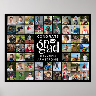 Moderne Grad 54 Foto Collage Fett Typ Cap Poster