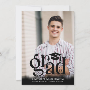 Moderne GRAD Cap Typografie 2 Fotos Schwarz Ankündigung