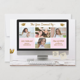 Moderne Grad Foto Collage Funny Graduation Party Einladung