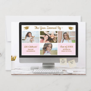 Moderne Grad Foto Collage Funny Graduation Party Einladung