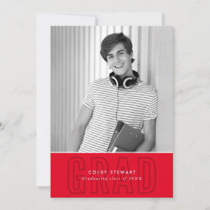 MODERNE GRAD Foto Kontur Overlay Rot Einladung
