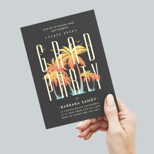 Moderne Grad Party Summer Graduation Party Einladung (Von Creator hochgeladen)