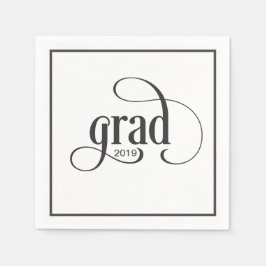 Moderne Grad Typografy Graduation Party with Year Serviette