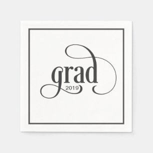 Moderne Grad Typografy Graduation Party with Year Serviette