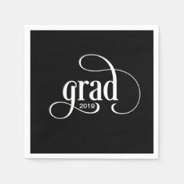 Moderne Grad Typografy Graduation Party with Year Serviette