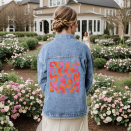 Moderne Gradient-Blobs in Rosa und Orange Jeansjacke