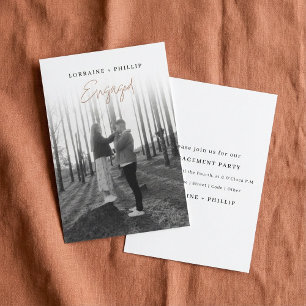 Moderne Gradient Foto-Verlobungsankündigung Einladung