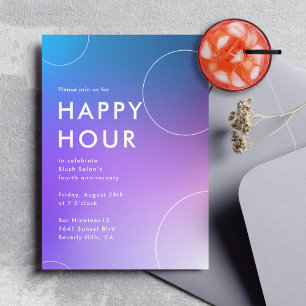 Moderne Gradient Happy Hour (Blau) Einladung