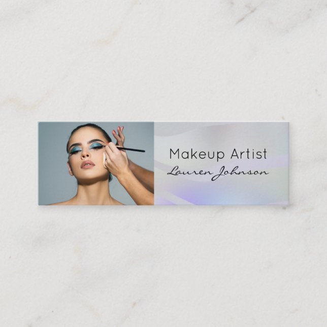 Moderne Gradienten-Wellen-Make-up  Mini Visitenkarte (Vorderseite)