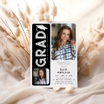 Moderne Graduate 2 Foto Graduate Party Einladung<br><div class="desc">Moderne Graduation Party Einladung. Das Design verfügt über 2 Fotografien des Absolventen und eine moderne Party Vorlage,  die leicht zu anpassen ist. Alle Farben und Schriftart können individuell angepasst werden.</div>