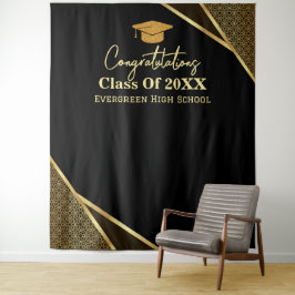Moderne Graduate Abschluss Foto Stand Hintergrund Wandteppich