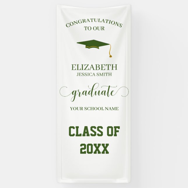 Moderne Graduate Class 20XX Abschluss Door Banner (Vertikal)