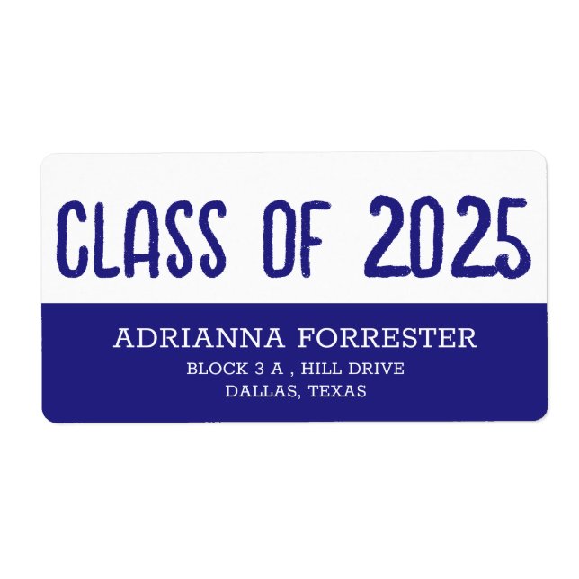 Moderne Graduate Class of 2025 Navy Blue and White (Vorne)