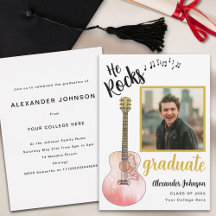 Moderne Graduate Foto He Rocks Graduation Party