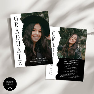 Moderne Graduate Foto Magazine Graduation Party Einladung