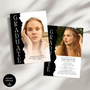 Moderne Graduate Foto Magazine Graduation Party Einladung