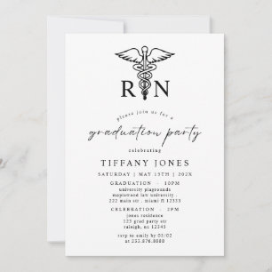 Moderne Graduate Foto RN Nurse Graduation Party Einladung