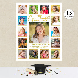 Moderne Graduate Gold 15 FotoCollage Poster