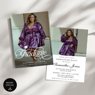 Moderne Graduate Script 2 Fotos Graduation Party Einladung